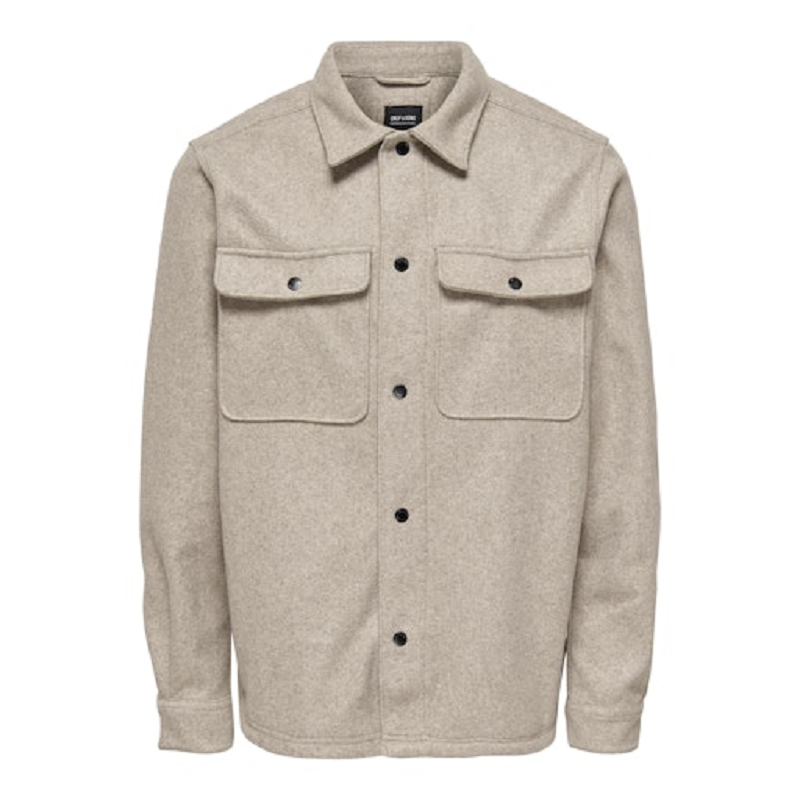 Only and sons ONSASH OVR WOOLEN LOOK PKT LS SHIRT NOOS