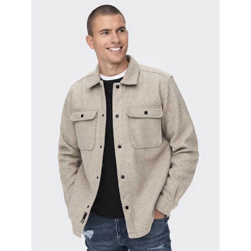 Only and sons ONSASH OVR WOOLEN LOOK PKT LS SHIRT NOOS1517901_2