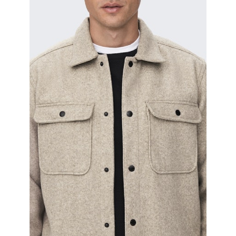 Only and sons ONSASH OVR WOOLEN LOOK PKT LS SHIRT NOOS1517901_6