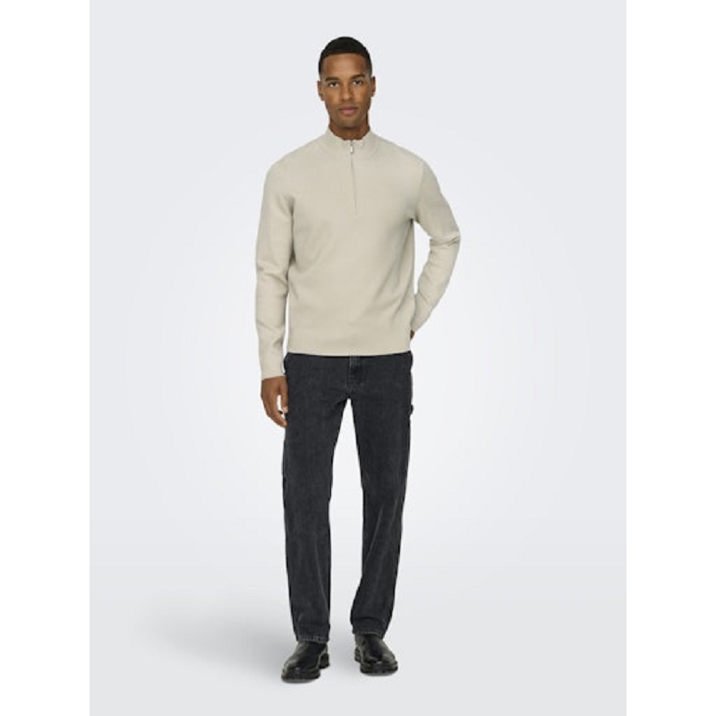 Only and sons ONSCOOPER HALF ZIP HIGH NECK KNIT NOOS1518201_4