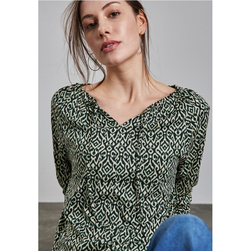 Street one LTD QR PRINTED RAGLAN SHIRT W.FRILL COLLAR1524601_2
