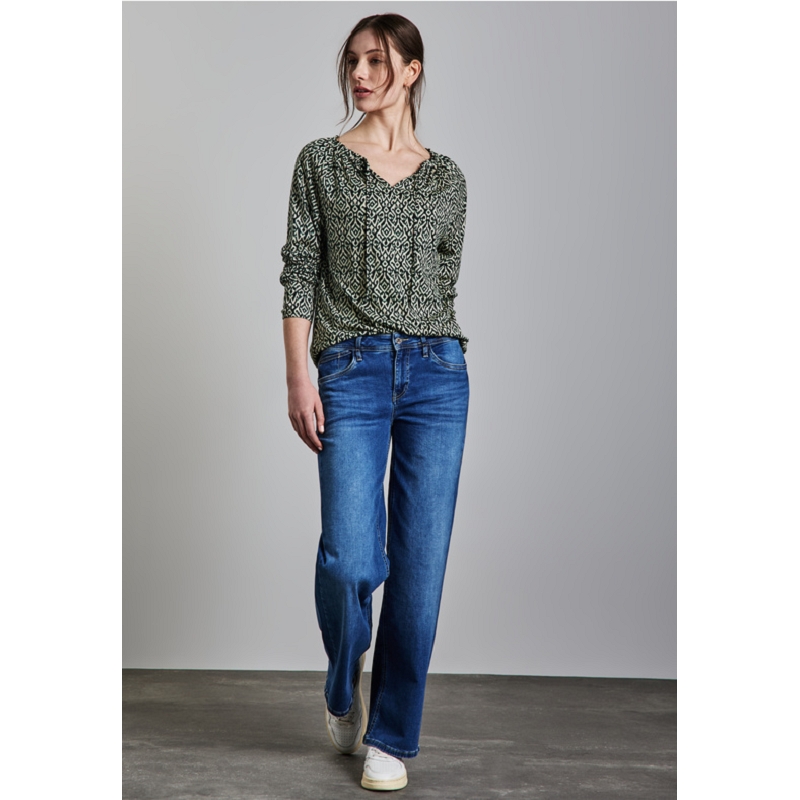 Street one LTD QR PRINTED RAGLAN SHIRT W.FRILL COLLAR1524601_4