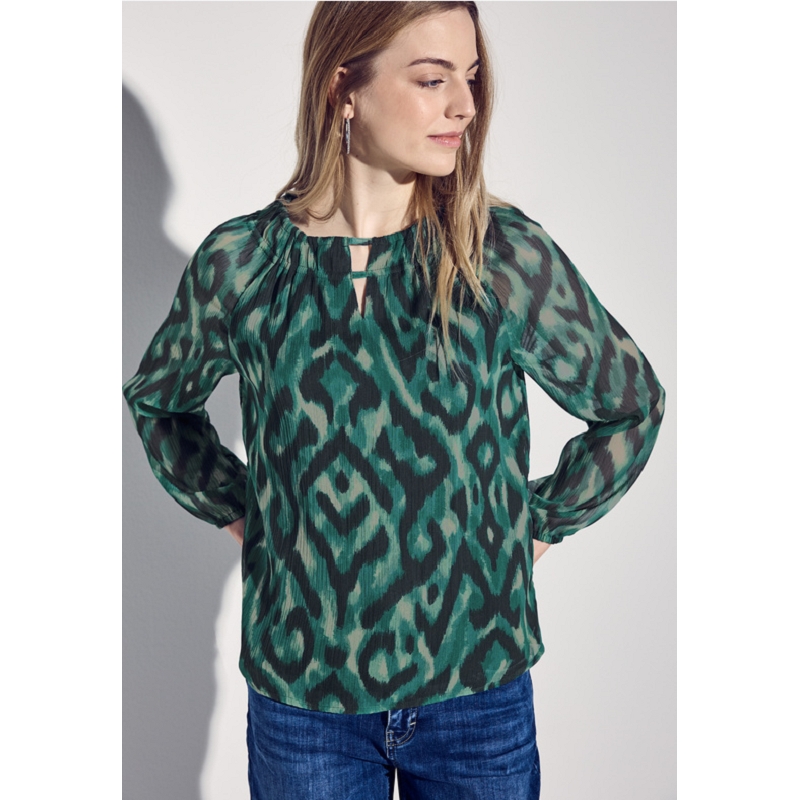 Street one CHIFFON ROUNDNECKBLOUSE W SLITDETAIL