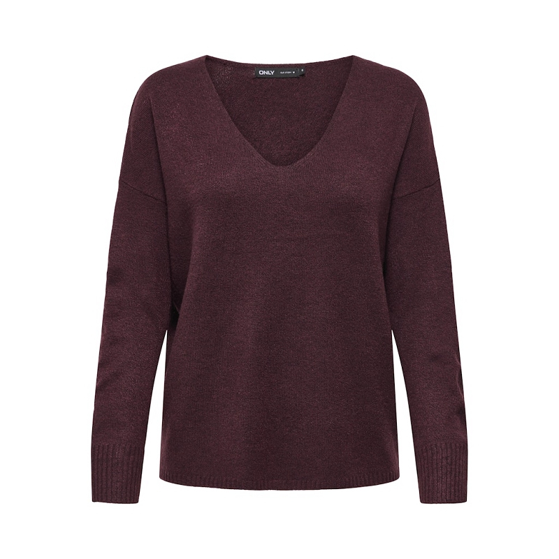 Only RICA LIFE LS VNECK PULLO KNT NOOS