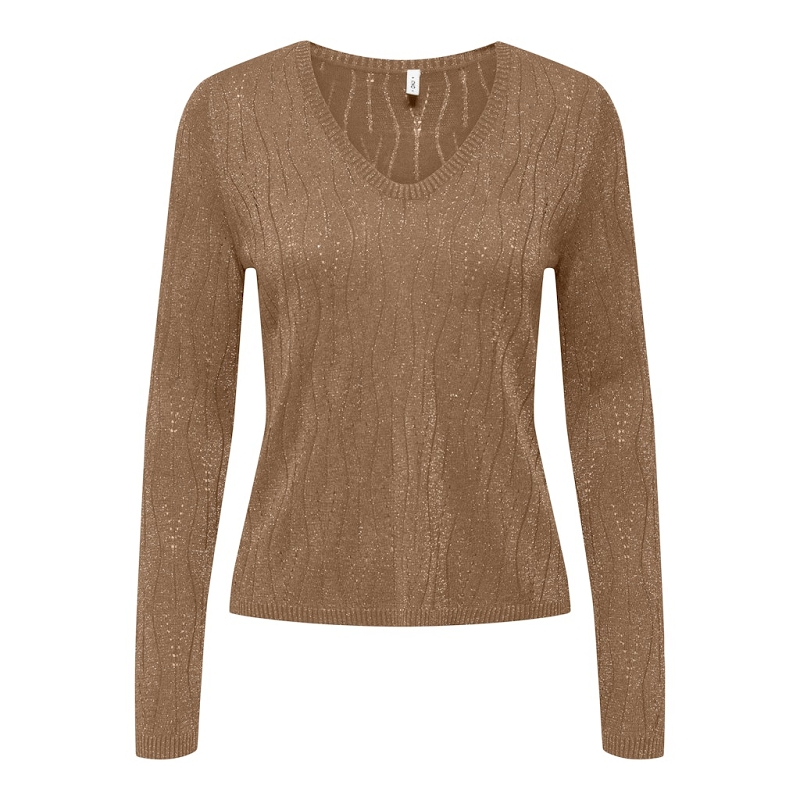 Only MELLA LS GLITTER VNECK CC KNT