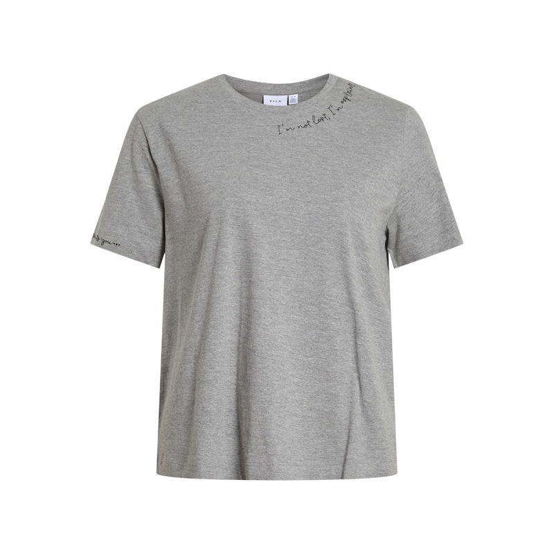Vila VIDEDDY ONECK SS EMB TSHIRT
