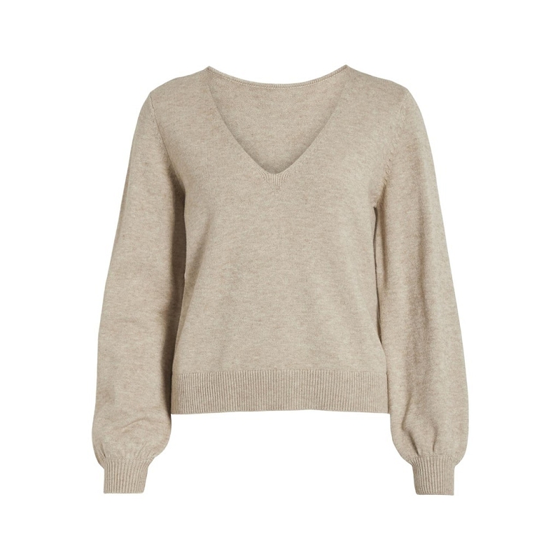 Vila VIRIL REV VNECK LS KNIT TOP