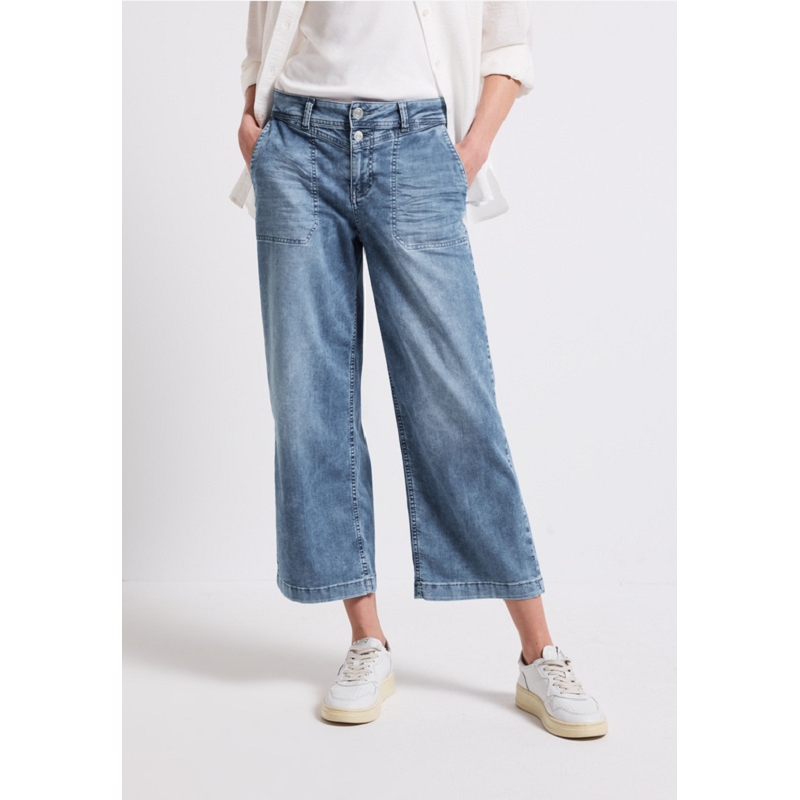 Street one QR DENIMWIDE LEG,MW,MEDIUM BLUE RANDOM