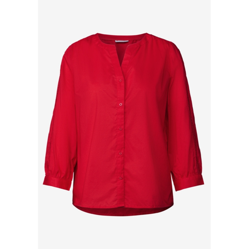 Street one COTTON SPLITNECK BLOUSE W TAPES UNI1562701_4