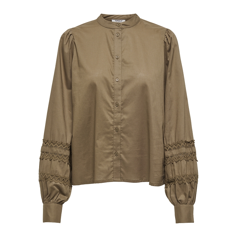 Only DOLLY LIFE LS BUTTON TOP WVN