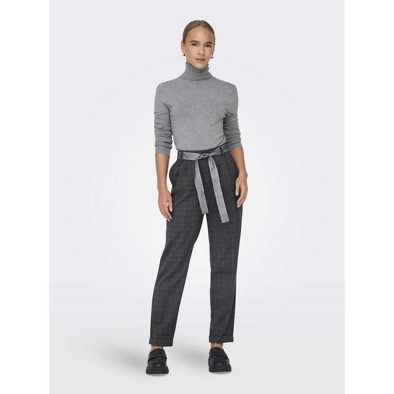 Only RITA LOOSE CHECK LYREX BELT PANT TLR1579101_2