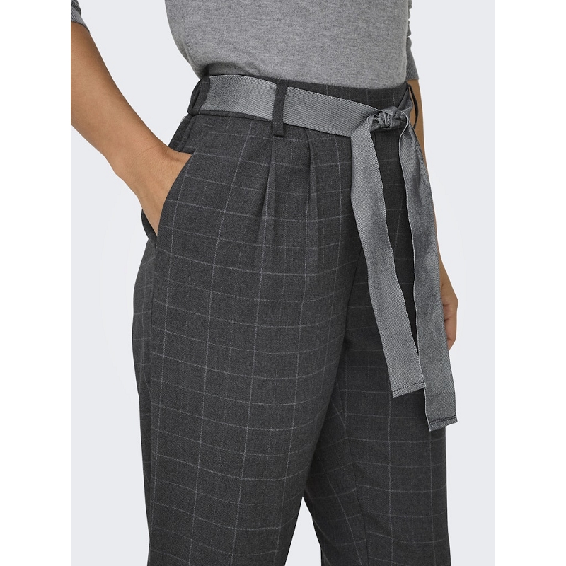 Only RITA LOOSE CHECK LYREX BELT PANT TLR1579101_4