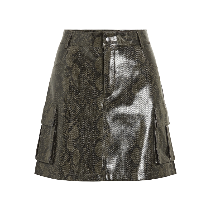 Vila VILISANA HW SHORT SNAKE PU SKIRT