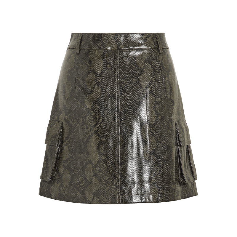 Vila VILISANA HW SHORT SNAKE PU SKIRT1583901_2