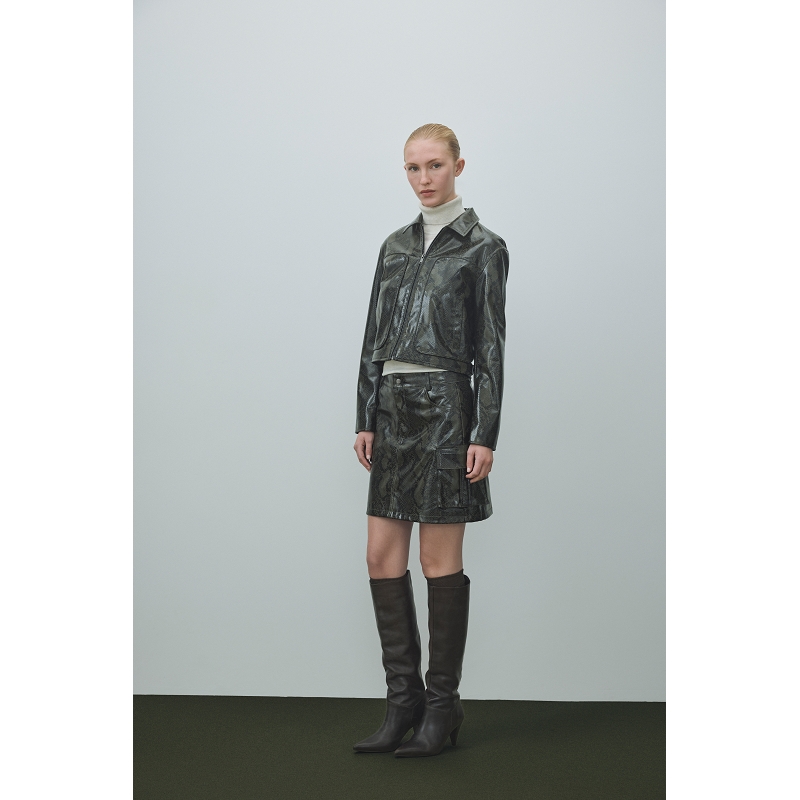 Vila VILISANA HW SHORT SNAKE PU SKIRT1583901_3