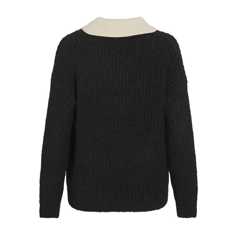 Vila VIMELOWA VNECK LS COLLAR KNIT TOPC341584001_2