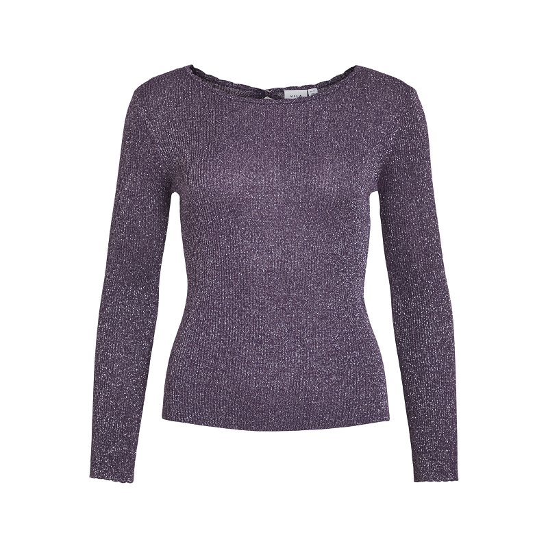Vila VIJOBA ONECK LS GLITTER RIB KNIT TOP