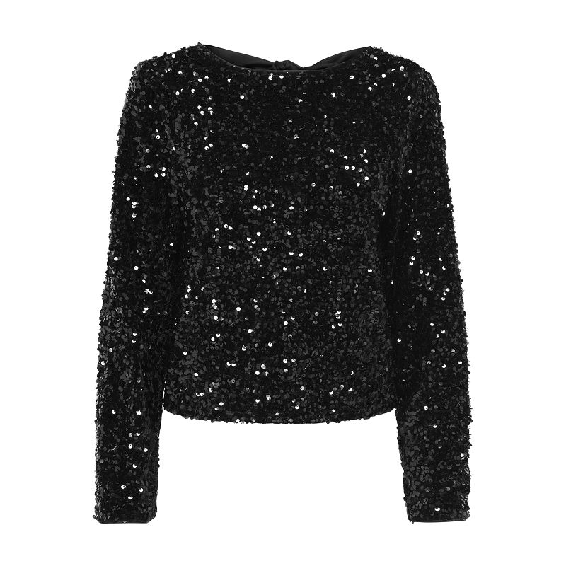 Only CONFIDENCE LS SEQUIN BOW TOP JRS