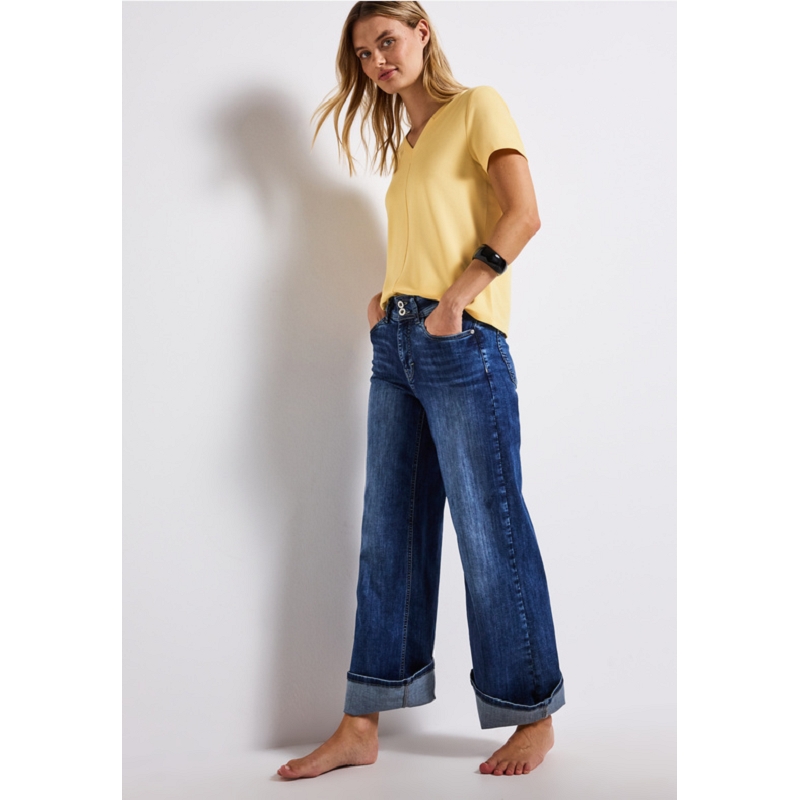 Street one VNECK SHIRT W.WOVEN COLLAR1775601_4