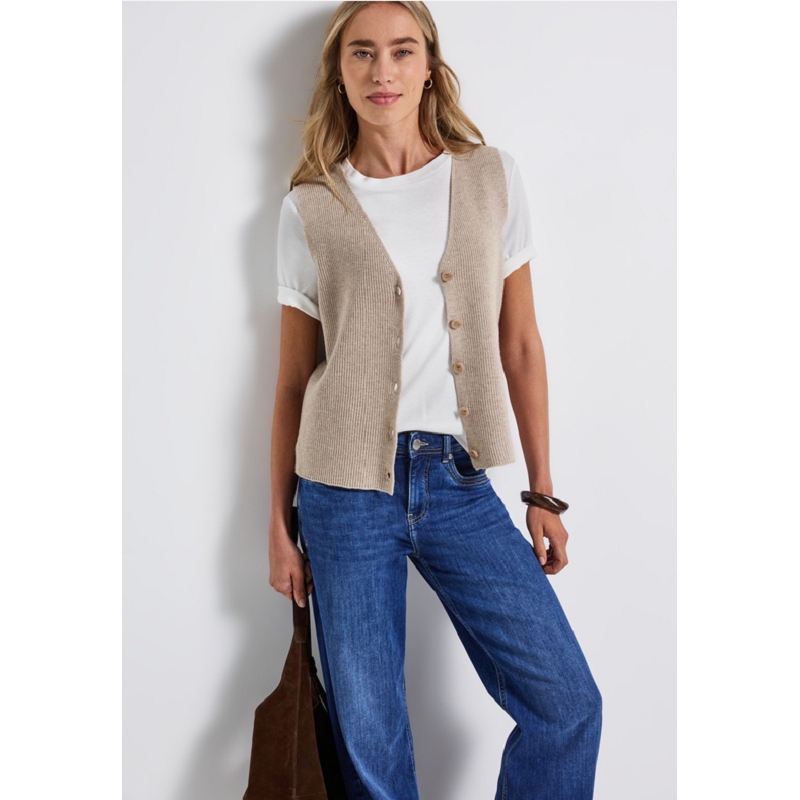 Street one COSY RIBBED SLEEVELESS CARDIGAN1784601_2