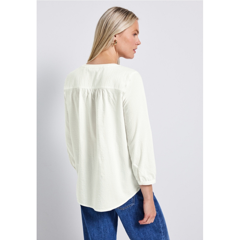 Street one SEERSUCKER BUTTONED SPLITNECKBLOUSE1785101_2