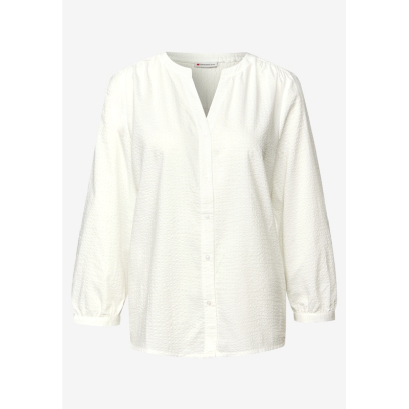 Street one SEERSUCKER BUTTONED SPLITNECKBLOUSE1785101_4