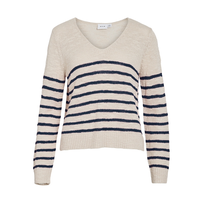 Vila VIPOCA REV VNECK LS KNIT TOPPB