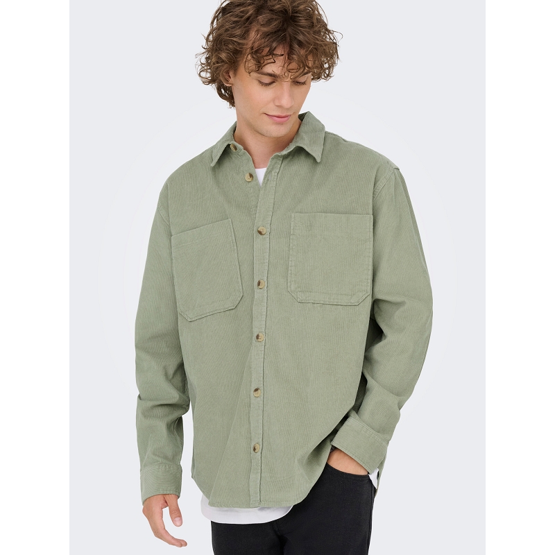 Only and sons ONSALP RLX 2PKT WASHD CORD LS SHIRT NOOS
