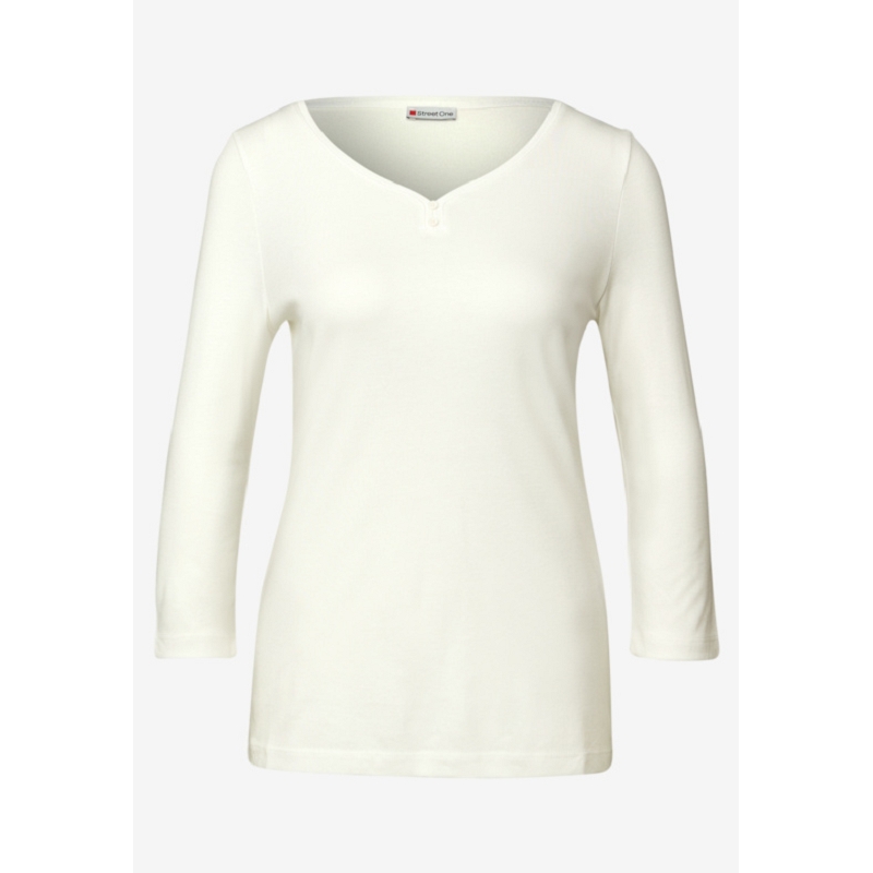 Street one LTD QR BASIC SHIRT W.BUTTON PANEL