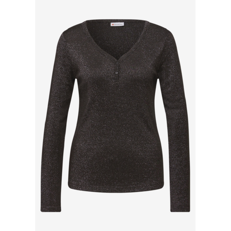 Street one BASIC SHINY SHIRT W.BUTTON PANEL