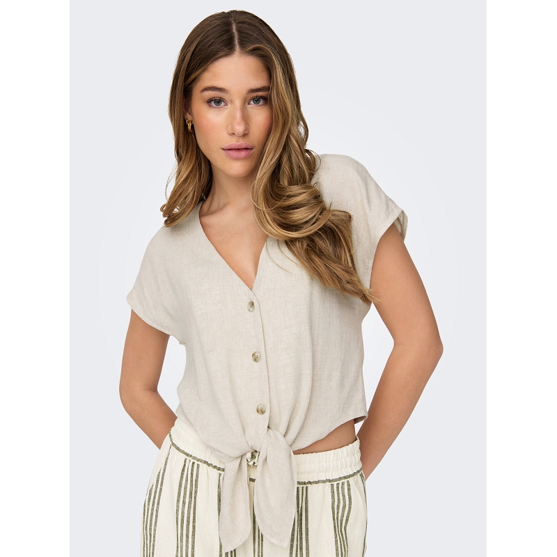 Only SIESTA SS KNOT LIN BL SHIRT PNT NOOS