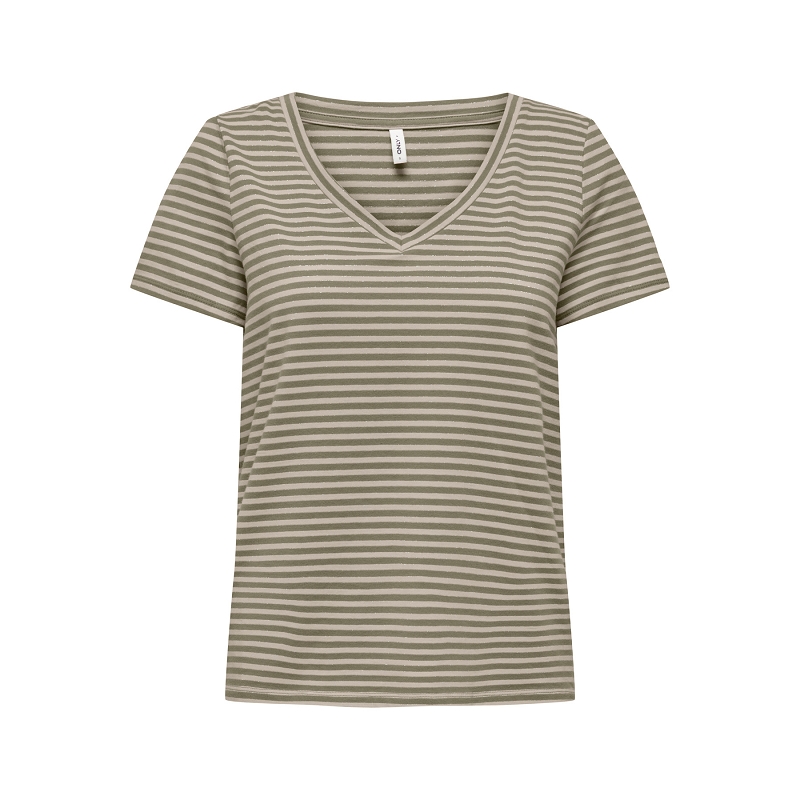 Only VENUS SS VNECK SHINE TOP JRS