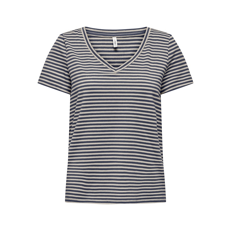 Only VENUS SS VNECK SHINE TOP JRS