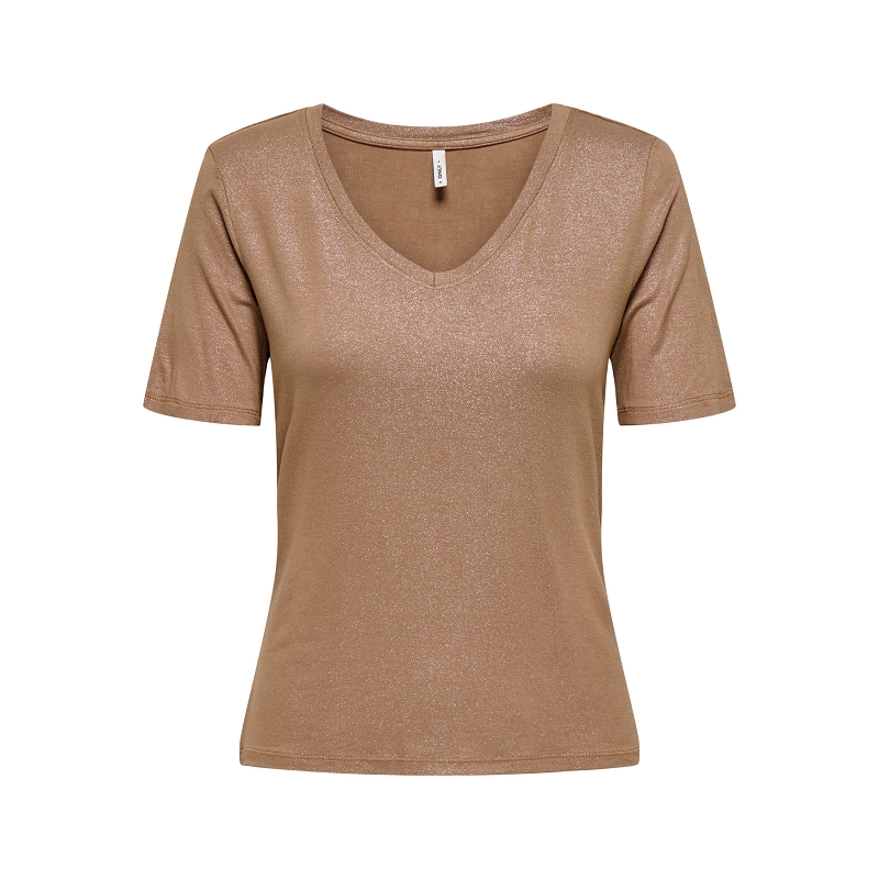 Only CARRIE SS VNECK TOP JRS SUD