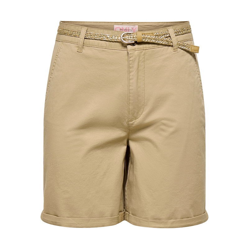 Only BIANA MW COT CHINO BELT SHORTS PNT CS
