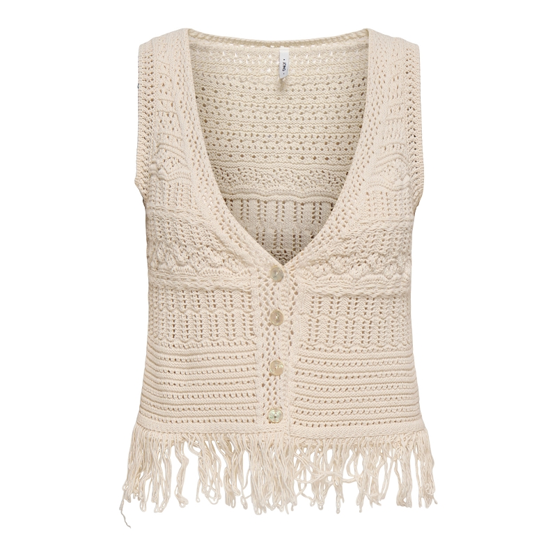Only ALIX LIFE SL FRINGE WAISTCOAT KNT