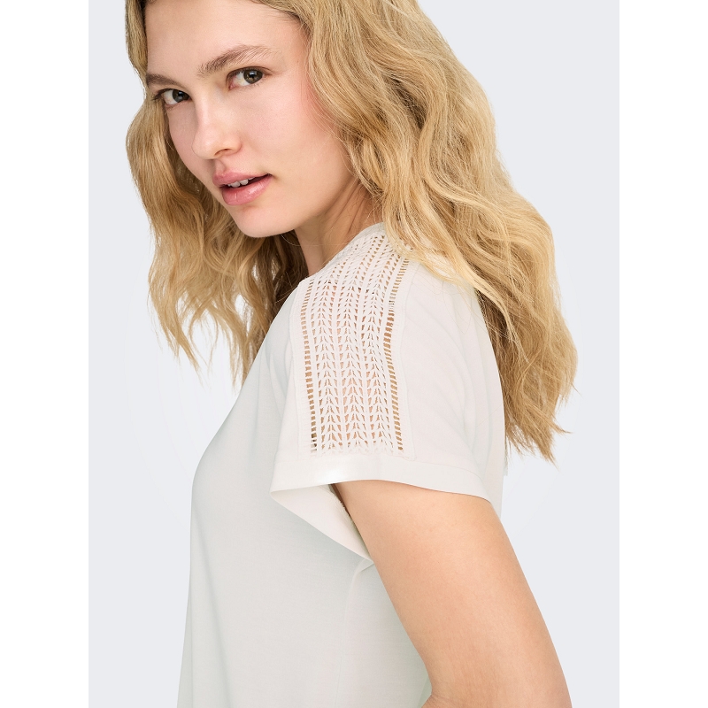 Only FREE LIFE SS VNECK LACE TOP JRS1930601_2