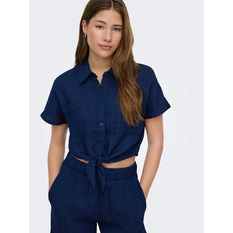 Only LEONI SEERSUCKER CAP KNOT SHIRT WVN1932401_2