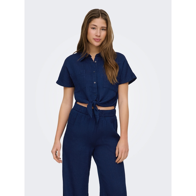 Only LEONI SEERSUCKER CAP KNOT SHIRT WVN1932401_3