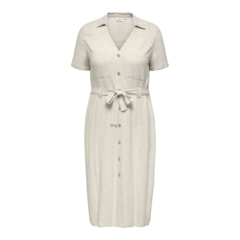 Only carmakoma CARSIESTA SS LIN BL SHIRT DRESS PNT NOOS