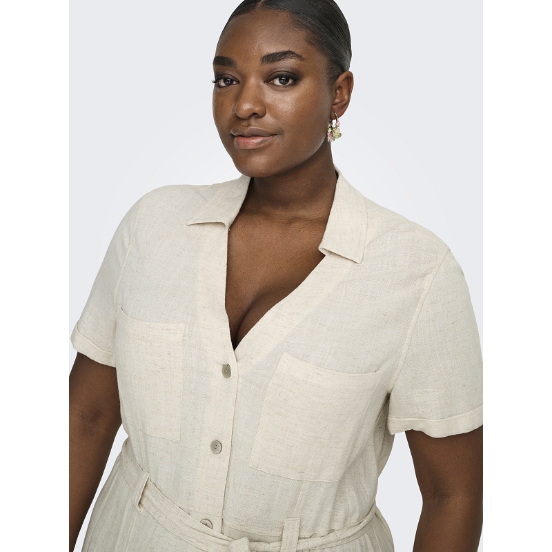 Only carmakoma CARSIESTA SS LIN BL SHIRT DRESS PNT NOOS1969001_2