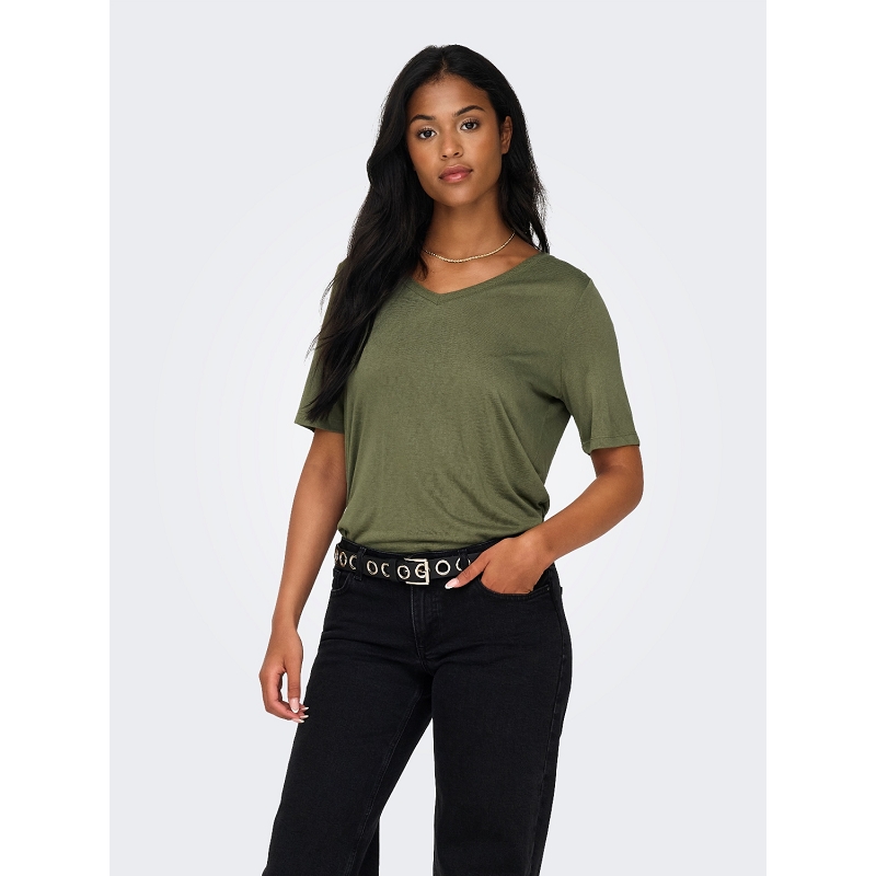Only ELISE SS VNECK TOP JRS NOOS