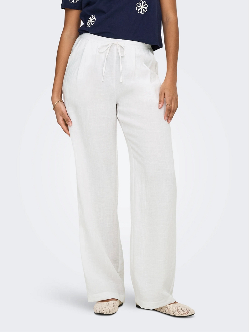 Only ITA LIFE MW LINEN LOOK WIDE PANT TLR
