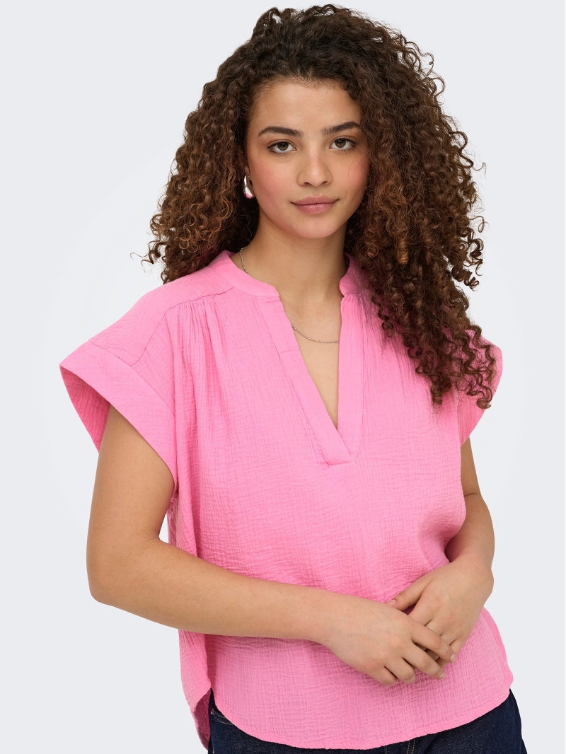 Only HILDREW SS VNECK TOP FR WVN3119201_2