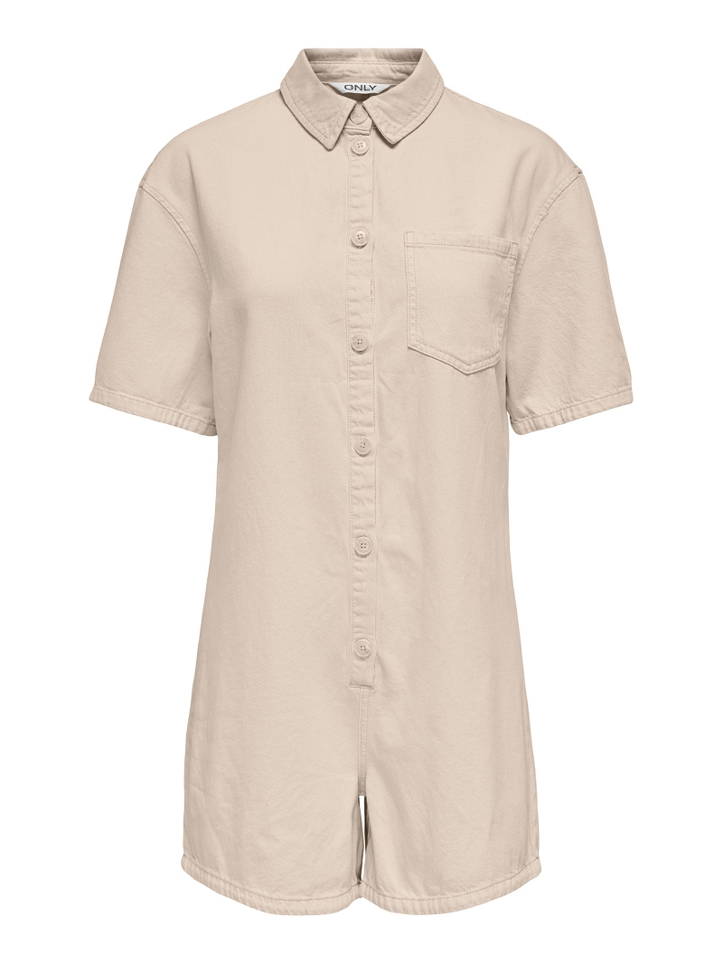 Only SILLA SS BUTTON PLAYSUIT PNT CS