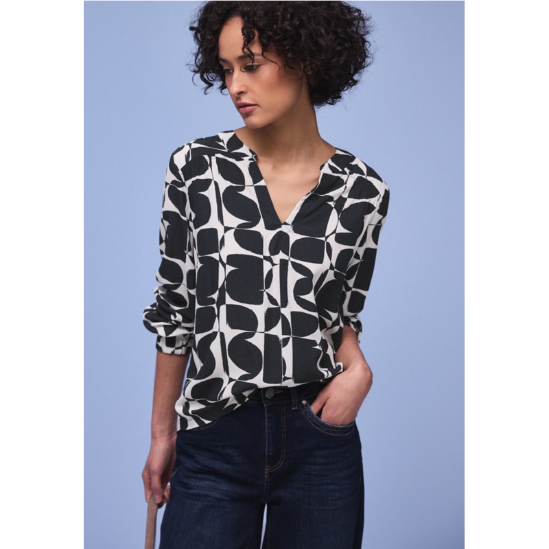 Street one LTD QR PRINTED MATMIX SHIRT W.SPLIT3135101_2