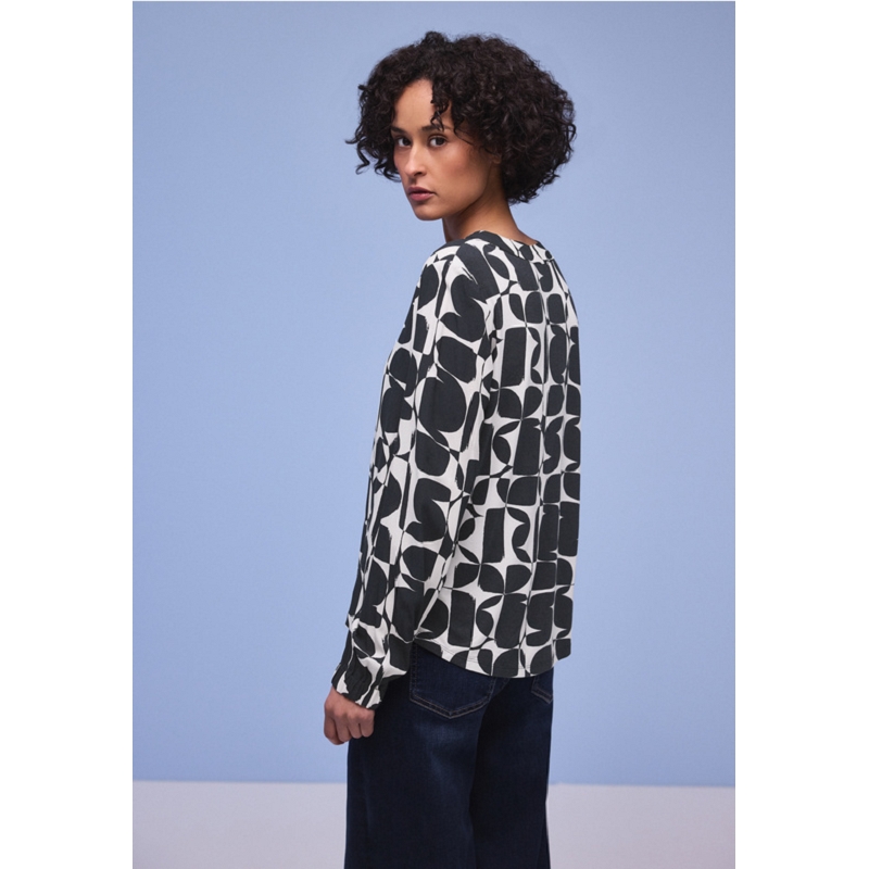 Street one LTD QR PRINTED MATMIX SHIRT W.SPLIT3135101_3