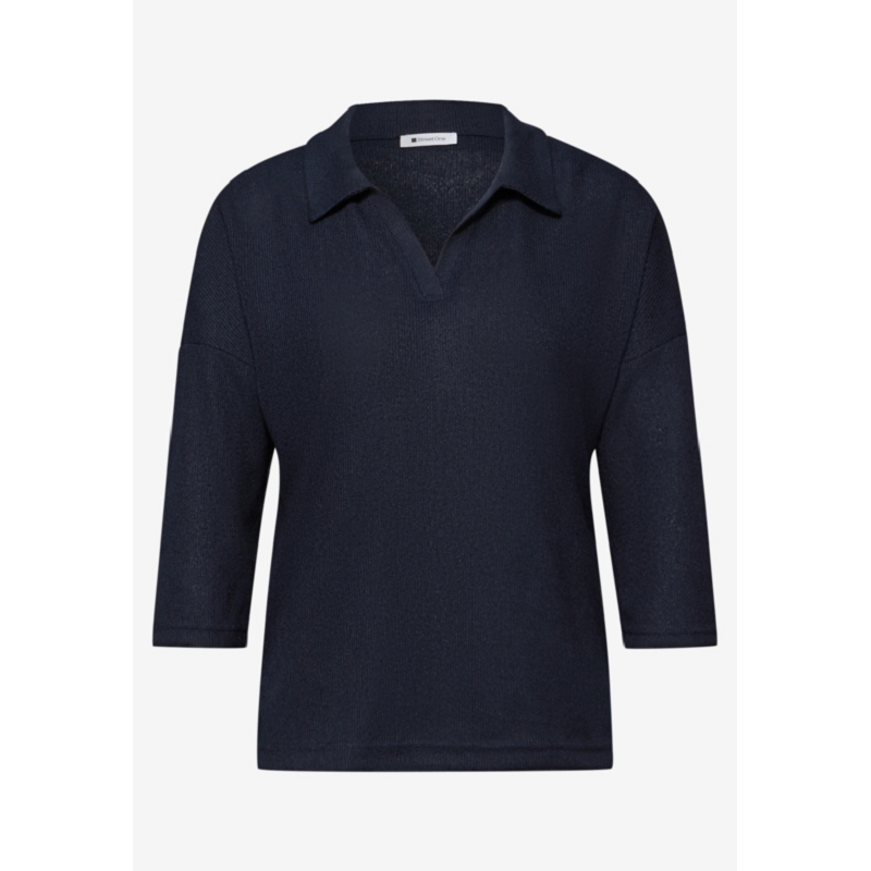 Street one 3 LTD QR KNIT LOOK POLO SHIRT