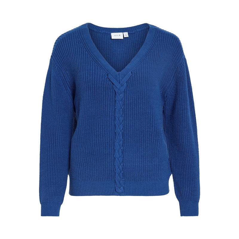 Vila VISPARIA BOATNECK LS TIE DETAIL KNIT TOP