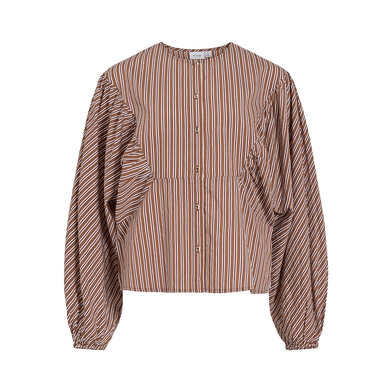 Vila VIMEPRI ONECK LS WAIST DETAIL SHIRTRF
